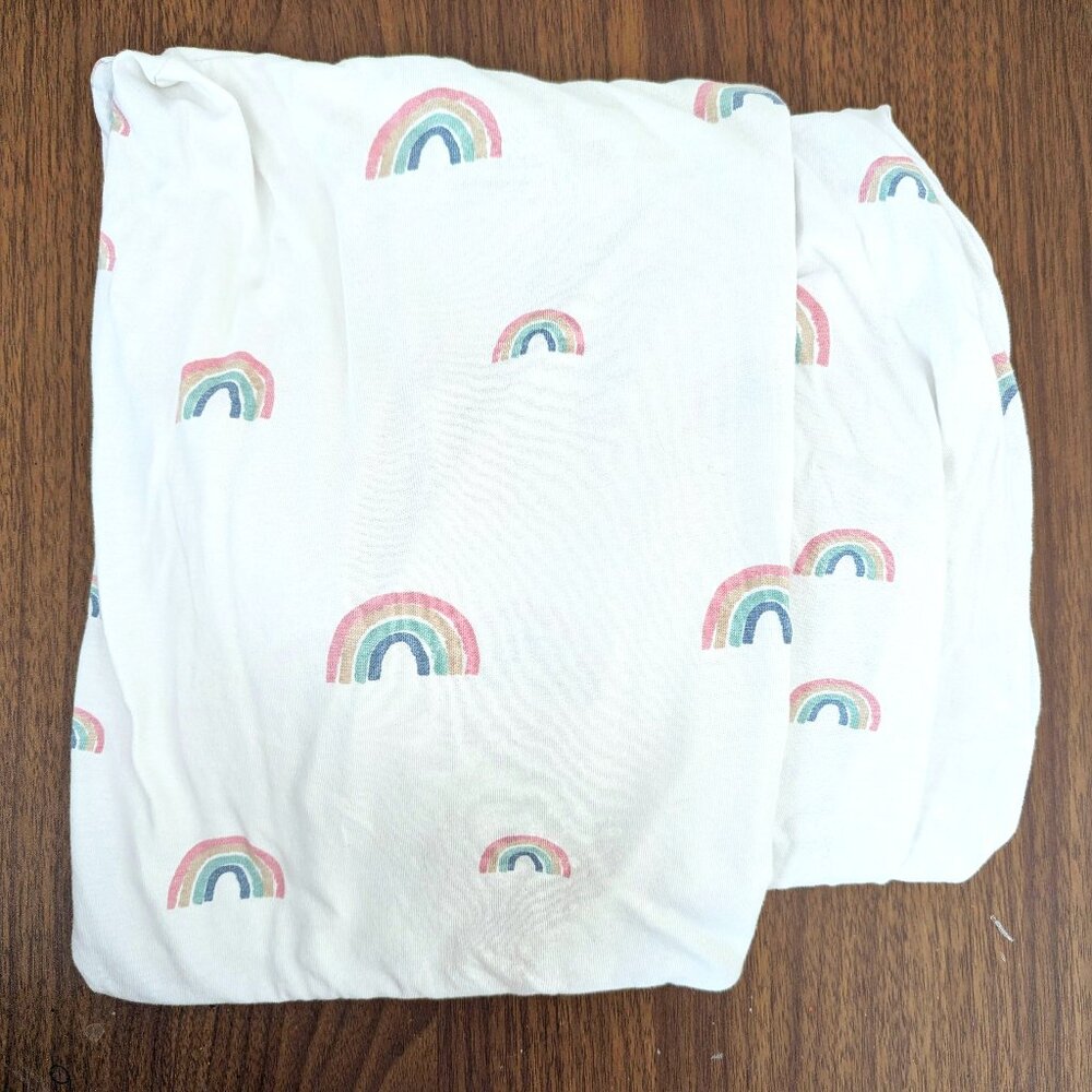 Woolino Ecolino Pillow Case + Crib Sheet Organic Cotton Rainbow Print